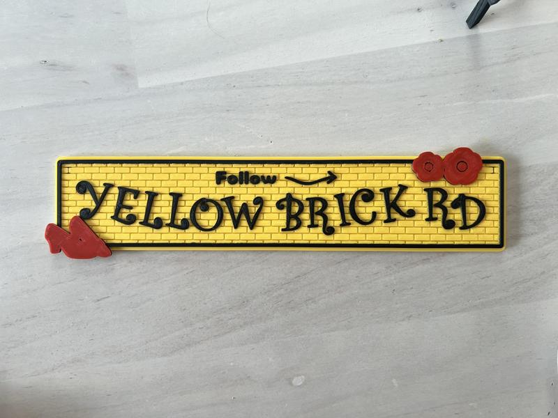 Yellow Brick Road Sign (multi-color)
