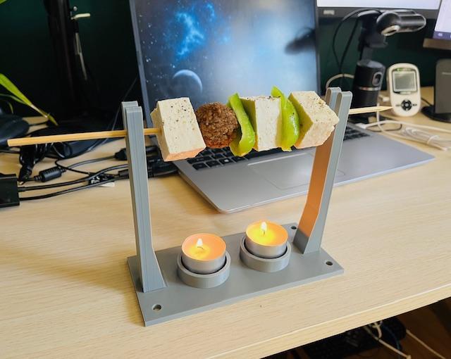 Mini Rotisserie using Tea Light Candles