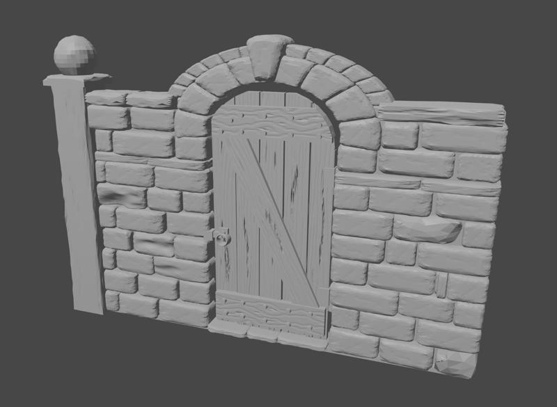 Graveyard wall with gate