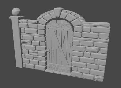 Graveyard wall with gate