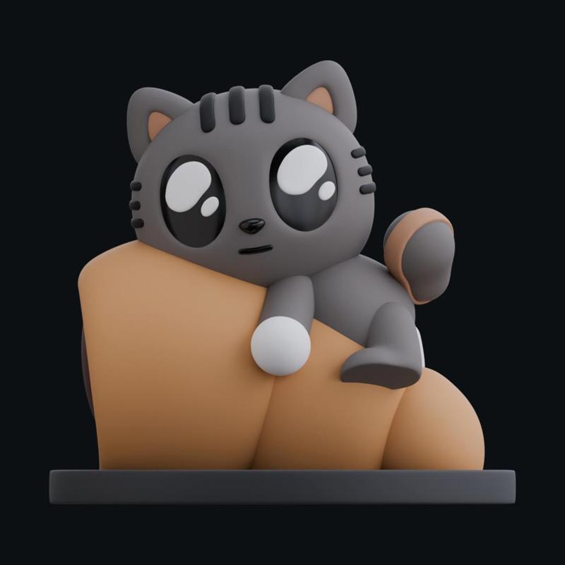 PPULBATU DA-GO-NYANG WITH A CROISSANT TXT + KEYCHAIN