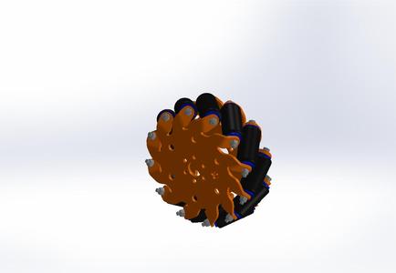 Mecanum všesměrové kolo 100 mm, hřídel 12 mm