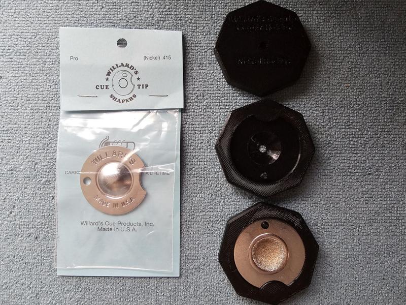 Willards Cue Tip Shaper Holder Nickel Radius TPU