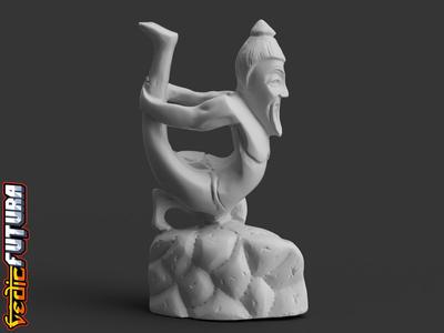 Yoga Guru in Ardha-Dhanurasana (Half-Bow Posture)