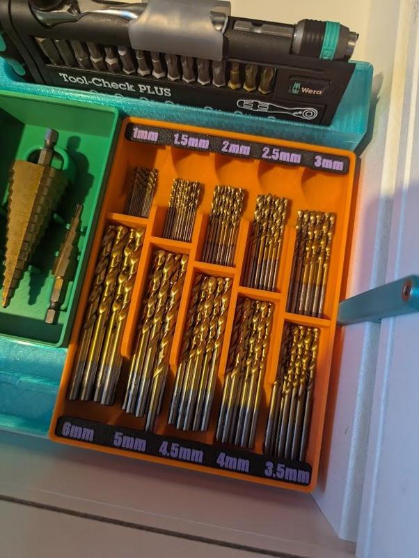 Gridfinity Bulk Drill Bit Organiser