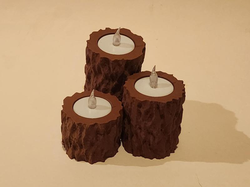 Log Candle Holder