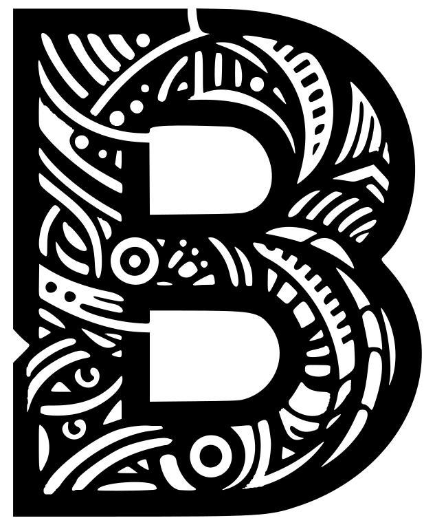 Frottage creation: letter B (version 7)