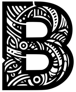 Frottage creation: letter B (version 7)