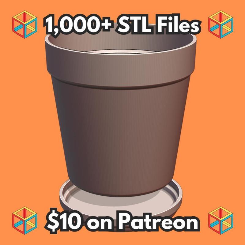 Basic Simple Terra Cotta Style Planter with Catch Tray MineeForm FDM 3D Print STL File