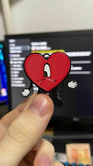 Bad Bunny beach heart keychain