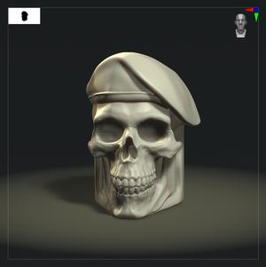 PEN HOLDER - MILITARY SKULL PEN HOLDER