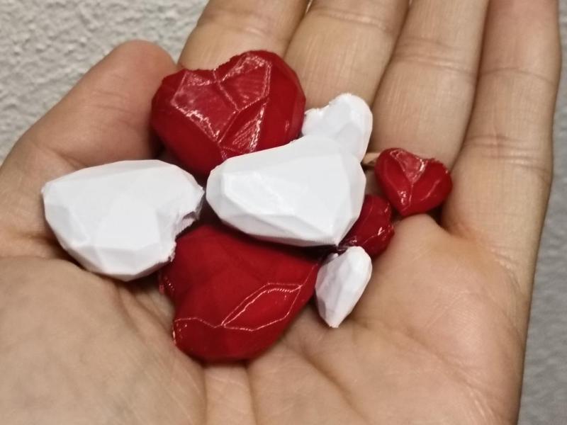 Valentine's day low poly hearts