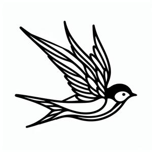 Wall art - Line bird 3