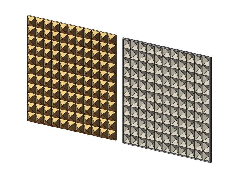 Geometrical Square Diamond pattern panel 3D print model