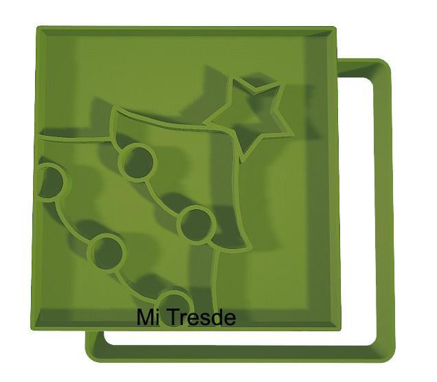 christmas tree in square cutter and marker