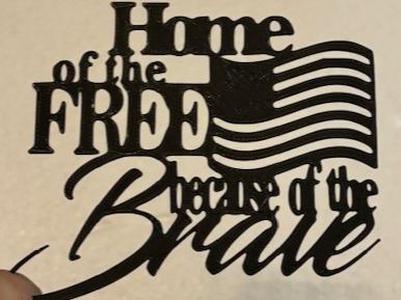 Home Of The Brave with Flag wall art silhouette
