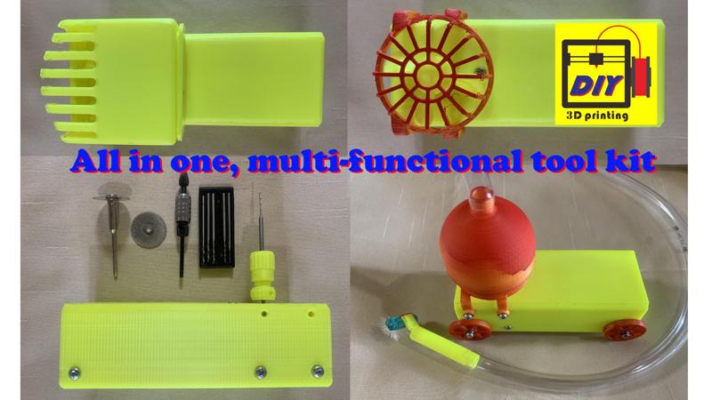 portable hair cutter and multi-functional tool kit using 3D printer, all in one