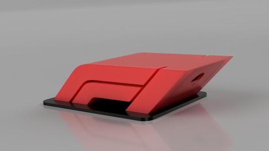 F1 desk stand with hidden draw