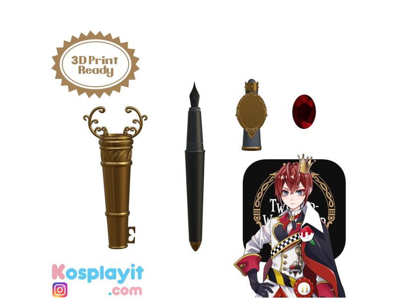 Twisted Wonderland Pen Key Wand 3D Model