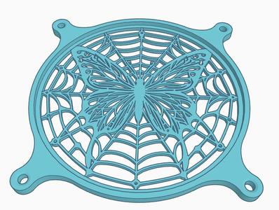Fan cover: A butterfly caught in a web (120 mm)