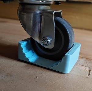 Yet another wheel chock (wheel stopper), 2" or 50mm caster wheel