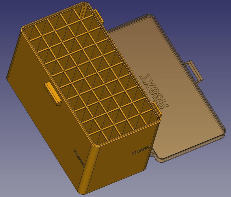 7X65mm Rimmed, Head Up, Snug Snap Latch Modular Ammo Box