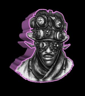 Lightbox vintage steampunk cosplayer lithophane