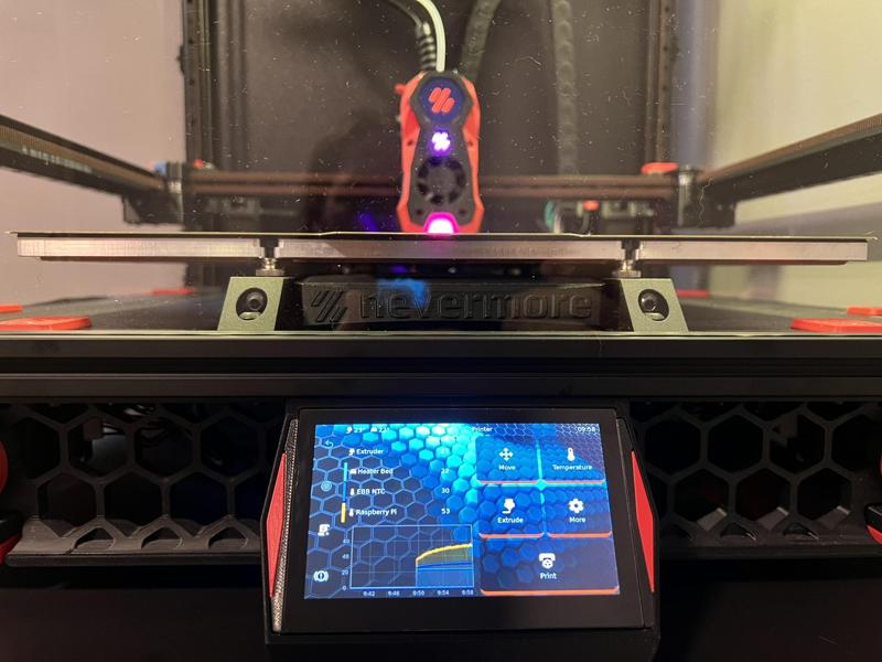 Waveshare 4.3" DSI touch screen housing for Voron 2.4 with clicky-clack fridge door mod (remix)