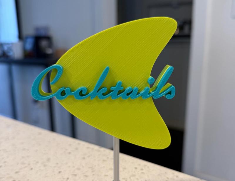 Cocktails Sign  Atomic Age Style