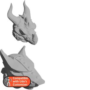 Dragon and Steel wolf heads for Udo´s customizer, remixed from Tatsura