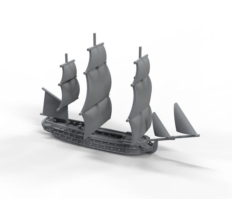 64 guns ship of the line.