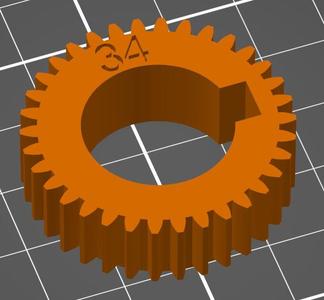 Zahnrad gear Z 34 Bernardo P 600 G