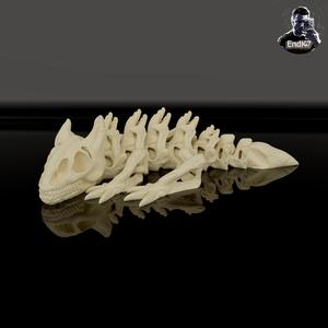 Skeleton Dragon Keychain - Articulated, Print in Place - No Supports