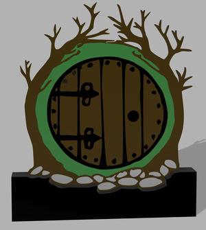 Hobbit door stand