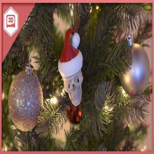 Santa Skull Ornament