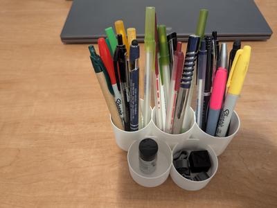 5 Ring -Olympic Quality- Desk Organizer Pen Holder