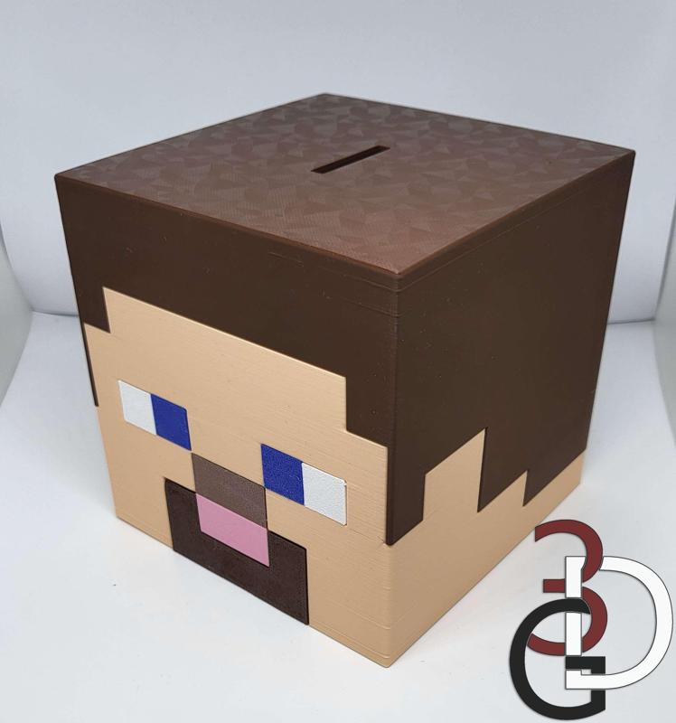 Minecraft Steve piggy bank