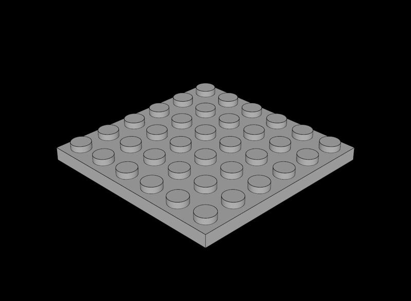 Lego Compatible (3958.dat) Plate  6 x  6