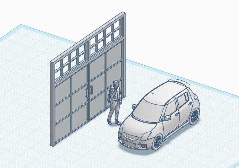 Garage door 8 1/64 scale