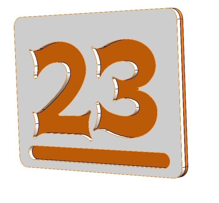 Nr. 23 - Apartment house door number / Modern 3D Apartment Numbers