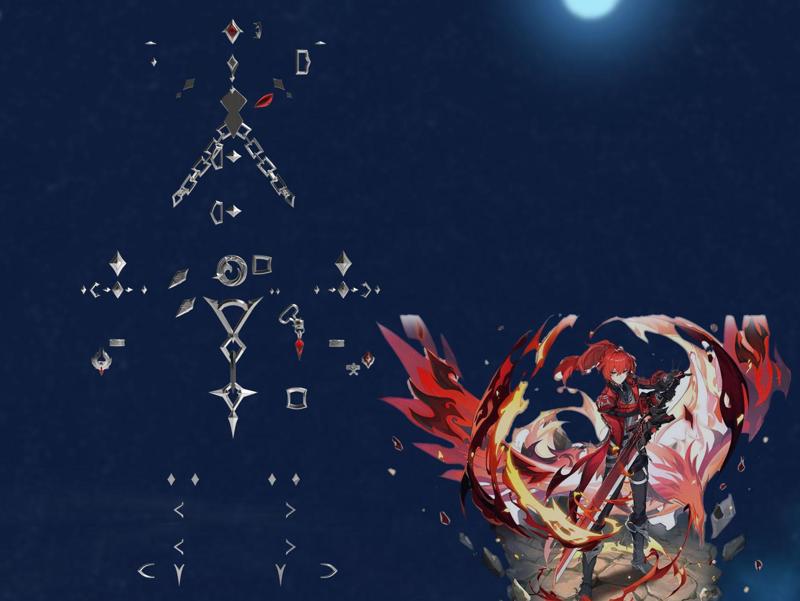 Cosplay stl 3D files pack for Diluc Red Dead of Night skin accessories