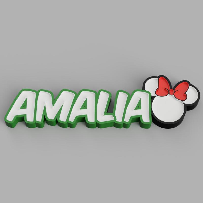 NAMELED AMALIA WITH MINNIE HEAD - LED LAMP WITH NAME