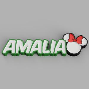 NAMELED AMALIA WITH MINNIE HEAD - LED LAMP WITH NAME