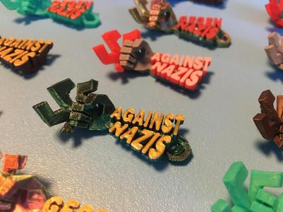 Against Nazis - Keychain