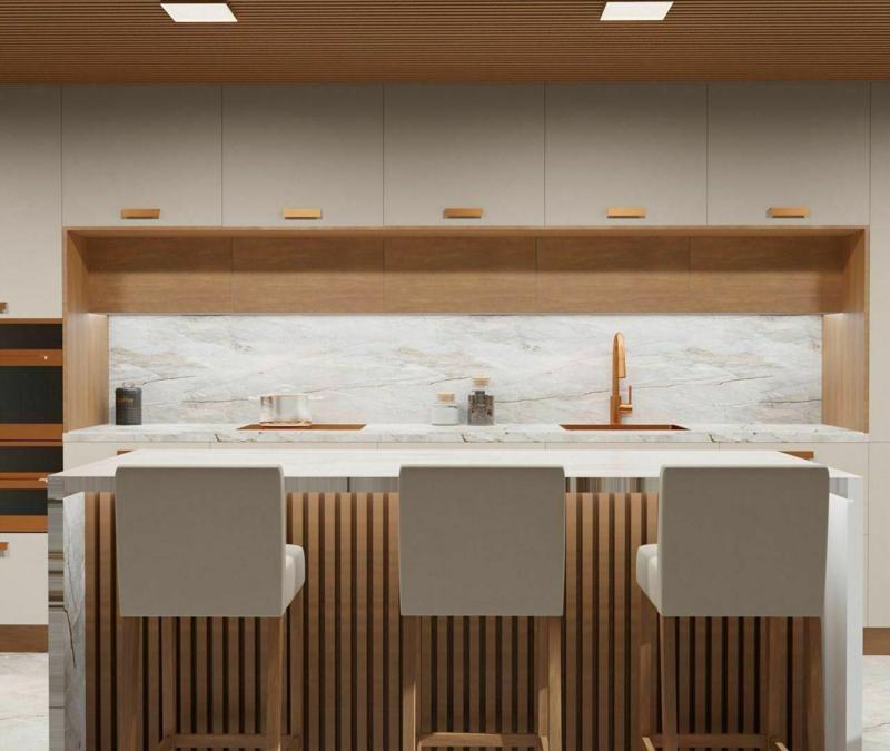 Modern Kitchen Cream and Wood