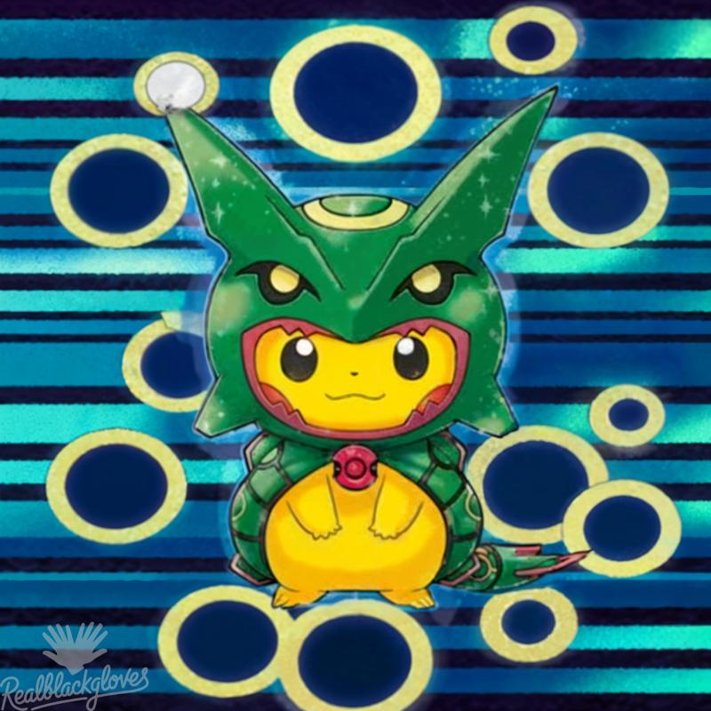 Poncho Wearing Pikachu Cosplay Rayquaza