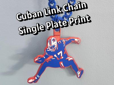 Josh Allen Hurdle BIG pendant on Cuban Link Chain