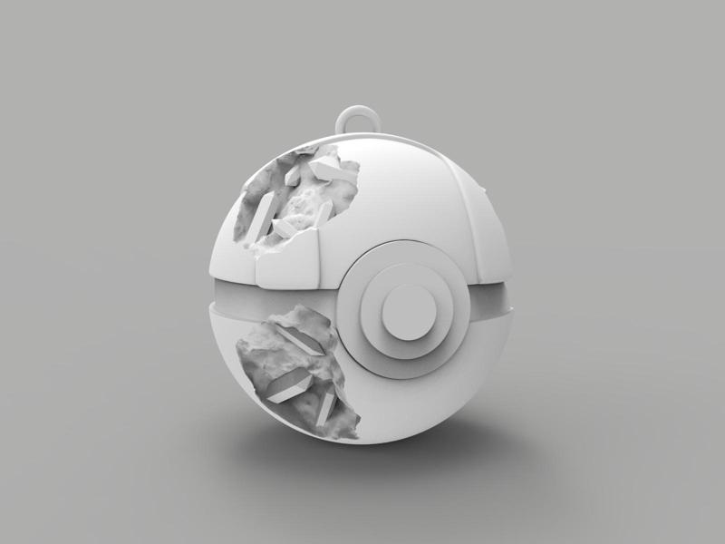 ULTRABALL POKEMON KEYCHAIN DANIEL ARSHAM STYLE SCULPTURE - WITH CRYSTALS AND MINERALS