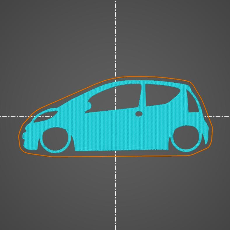 Peugeout 107 key silhouette