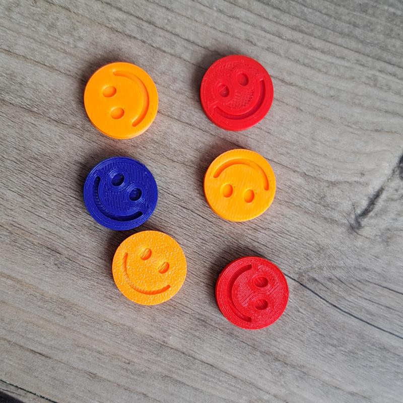 Fiches with smiley, dubble sided / Coins / Circle / Smiley